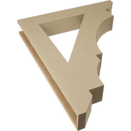 Ekena Millwork - BKTUR055X36X44BOA06RCPR - Timberthane Faux Wood Balboa Style Bracket, Slat Ends, 5 1/2"W x 36"D x 44"H, Primed Tan
