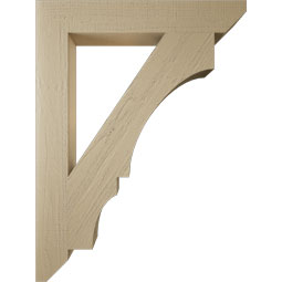 Ekena Millwork - BKTUR055X36X48BOA06RCPR - Timberthane Faux Wood Balboa Style Bracket, Slat Ends, 5 1/2"W x 36"D x 48"H, Primed Tan