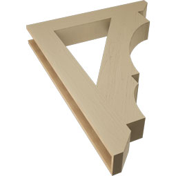 Ekena Millwork - BKTUR055X36X48BOA06RCPR - Timberthane Faux Wood Balboa Style Bracket, Slat Ends, 5 1/2"W x 36"D x 48"H, Primed Tan