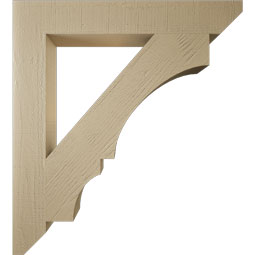 Ekena Millwork - BKTUR055X38X42BOA06RCPR - Timberthane Faux Wood Balboa Style Bracket, Slat Ends, 5 1/2"W x 38"D x 42"H, Primed Tan