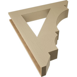 Ekena Millwork - BKTUR055X38X42BOA06RCPR - Timberthane Faux Wood Balboa Style Bracket, Slat Ends, 5 1/2"W x 38"D x 42"H, Primed Tan