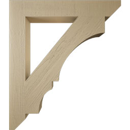 Ekena Millwork - BKTUR055X38X44BOA06RCPR - Timberthane Faux Wood Balboa Style Bracket, Slat Ends, 5 1/2"W x 38"D x 44"H, Primed Tan