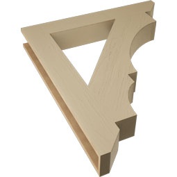 Ekena Millwork - BKTUR055X38X44BOA06RCPR - Timberthane Faux Wood Balboa Style Bracket, Slat Ends, 5 1/2"W x 38"D x 44"H, Primed Tan