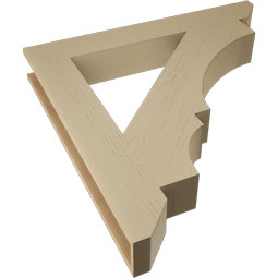 Ekena Millwork - BKTUR055X40X40BOA06RCPR - Timberthane Faux Wood Balboa Style Bracket, Slat Ends, 5 1/2"W x 40"D x 40"H, Primed Tan