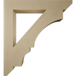 Ekena Millwork - BKTUR055X40X44BOA06RCPR - Timberthane Faux Wood Balboa Style Bracket, Slat Ends, 5 1/2"W x 40"D x 44"H, Primed Tan