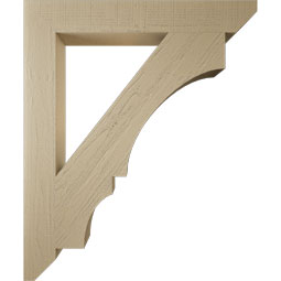 Ekena Millwork - BKTUR055X40X48BOA06RCPR - Timberthane Faux Wood Balboa Style Bracket, Slat Ends, 5 1/2"W x 40"D x 48"H, Primed Tan