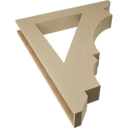 Ekena Millwork - BKTUR055X40X48BOA06RCPR - Timberthane Faux Wood Balboa Style Bracket, Slat Ends, 5 1/2"W x 40"D x 48"H, Primed Tan