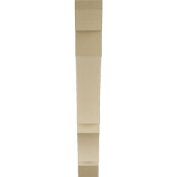 Ekena Millwork - BKTUR055X42X42BOA06RCPR - Timberthane Faux Wood Balboa Style Bracket, Slat Ends, 5 1/2"W x 42"D x 42"H, Primed Tan