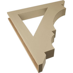 Ekena Millwork - BKTUR055X44X48BOA06RCPR - Timberthane Faux Wood Balboa Style Bracket, Slat Ends, 5 1/2"W x 44"D x 48"H, Primed Tan