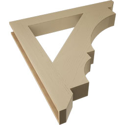 Ekena Millwork - BKTUR055X46X46BOA06RCPR - Timberthane Faux Wood Balboa Style Bracket, Slat Ends, 5 1/2"W x 46"D x 46"H, Primed Tan