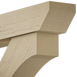 Ekena Millwork - BKTUROBOA22 - Timberthane Rough Cedar Faux Wood Balboa Slat Bracket w/ Offset Brace