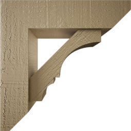 Ekena Millwork - BKTUROBOA22 - Timberthane Rough Cedar Faux Wood Balboa Slat Bracket w/ Offset Brace