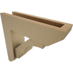 Ekena Millwork - BKTUROBOA22 - Timberthane Rough Cedar Faux Wood Balboa Slat Bracket w/ Offset Brace