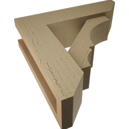 Ekena Millwork - BKTUROBOA22 - Timberthane Rough Cedar Faux Wood Balboa Slat Bracket w/ Offset Brace