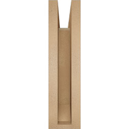 Ekena Millwork - BKTUR0352X14X14BOA06RCPR - Timberthane Faux Wood Balboa Style Bracket w/ Offset Brace, Slat Ends, 3 1/2"W x 14"D x 14"H, Primed Tan