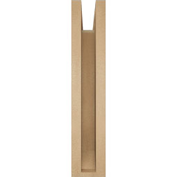 Ekena Millwork - BKTUR0352X14X18BOA06RCPR - Timberthane Faux Wood Balboa Style Bracket w/ Offset Brace, Slat Ends, 3 1/2"W x 14"D x 18"H, Primed Tan