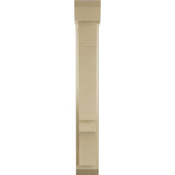 Ekena Millwork - BKTUR0352X14X26BOA06RCPR - Timberthane Faux Wood Balboa Style Bracket w/ Offset Brace, Slat Ends, 3 1/2"W x 14"D x 26"H, Primed Tan