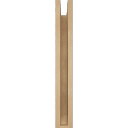Ekena Millwork - BKTUR0352X14X26BOA06RCPR - Timberthane Faux Wood Balboa Style Bracket w/ Offset Brace, Slat Ends, 3 1/2"W x 14"D x 26"H, Primed Tan