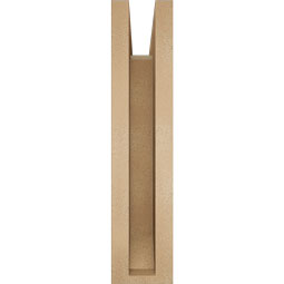 Ekena Millwork - BKTUR0352X16X16BOA06RCPR - Timberthane Faux Wood Balboa Style Bracket w/ Offset Brace, Slat Ends, 3 1/2"W x 16"D x 16"H, Primed Tan