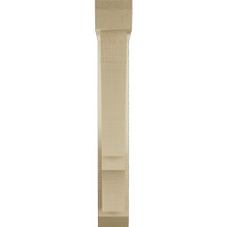Ekena Millwork - BKTUR0352X16X24BOA06RCPR - Timberthane Faux Wood Balboa Style Bracket w/ Offset Brace, Slat Ends, 3 1/2"W x 16"D x 24"H, Primed Tan