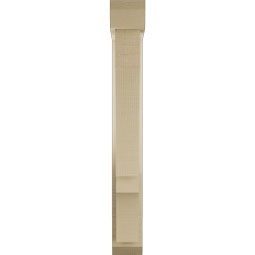 Ekena Millwork - BKTUR0352X16X28BOA06RCPR - Timberthane Faux Wood Balboa Style Bracket w/ Offset Brace, Slat Ends, 3 1/2"W x 16"D x 28"H, Primed Tan