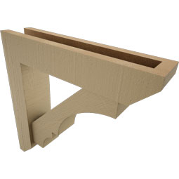 Ekena Millwork - BKTUROBOA22 - Timberthane Rough Cedar Faux Wood Balboa Slat Bracket w/ Offset Brace