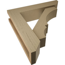 Ekena Millwork - BKTUROBOA22 - Timberthane Rough Cedar Faux Wood Balboa Slat Bracket w/ Offset Brace