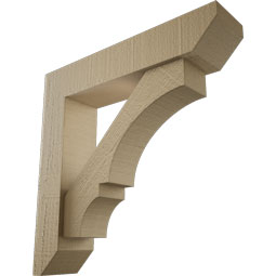 Ekena Millwork - BKTUROBOA22 - Timberthane Rough Cedar Faux Wood Balboa Slat Bracket w/ Offset Brace