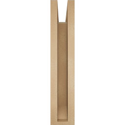 Ekena Millwork - BKTUR0352X18X18BOA06RCPR - Timberthane Faux Wood Balboa Style Bracket w/ Offset Brace, Slat Ends, 3 1/2"W x 18"D x 18"H, Primed Tan