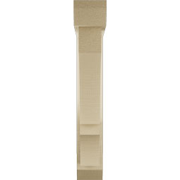 Ekena Millwork - BKTUR0352X18X22BOA06RCPR - Timberthane Faux Wood Balboa Style Bracket w/ Offset Brace, Slat Ends, 3 1/2"W x 18"D x 22"H, Primed Tan