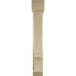 Ekena Millwork - BKTUR0352X20X24BOA06RCPR - Timberthane Faux Wood Balboa Style Bracket w/ Offset Brace, Slat Ends, 3 1/2"W x 20"D x 24"H, Primed Tan