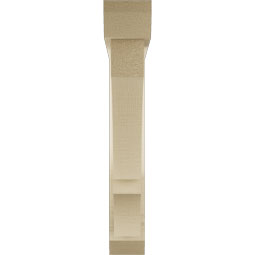Ekena Millwork - BKTUR0352X22X22BOA06RCPR - Timberthane Faux Wood Balboa Style Bracket w/ Offset Brace, Slat Ends, 3 1/2"W x 22"D x 22"H, Primed Tan