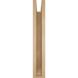 Ekena Millwork - BKTUR0352X22X22BOA06RCPR - Timberthane Faux Wood Balboa Style Bracket w/ Offset Brace, Slat Ends, 3 1/2"W x 22"D x 22"H, Primed Tan