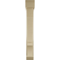 Ekena Millwork - BKTUR0352X22X26BOA06RCPR - Timberthane Faux Wood Balboa Style Bracket w/ Offset Brace, Slat Ends, 3 1/2"W x 22"D x 26"H, Primed Tan