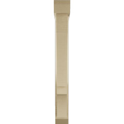 Ekena Millwork - BKTUR0352X22X30BOA06RCPR - Timberthane Faux Wood Balboa Style Bracket w/ Offset Brace, Slat Ends, 3 1/2"W x 22"D x 30"H, Primed Tan