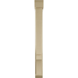 Ekena Millwork - BKTUR0352X22X34BOA06RCPR - Timberthane Faux Wood Balboa Style Bracket w/ Offset Brace, Slat Ends, 3 1/2"W x 22"D x 34"H, Primed Tan
