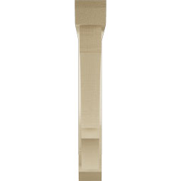 Ekena Millwork - BKTUR0352X24X24BOA06RCPR - Timberthane Faux Wood Balboa Style Bracket w/ Offset Brace, Slat Ends, 3 1/2"W x 24"D x 24"H, Primed Tan