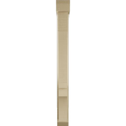 Ekena Millwork - BKTUR0352X24X36BOA06RCPR - Timberthane Faux Wood Balboa Style Bracket w/ Offset Brace, Slat Ends, 3 1/2"W x 24"D x 36"H, Primed Tan