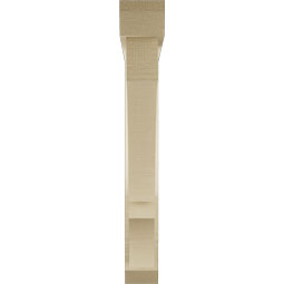 Ekena Millwork - BKTUR0352X26X26BOA06RCPR - Timberthane Faux Wood Balboa Style Bracket w/ Offset Brace, Slat Ends, 3 1/2"W x 26"D x 26"H, Primed Tan