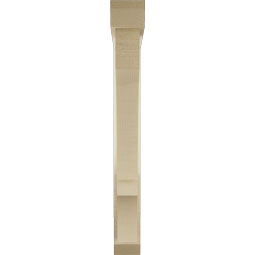 Ekena Millwork - BKTUR0352X26X30BOA06RCPR - Timberthane Faux Wood Balboa Style Bracket w/ Offset Brace, Slat Ends, 3 1/2"W x 26"D x 30"H, Primed Tan