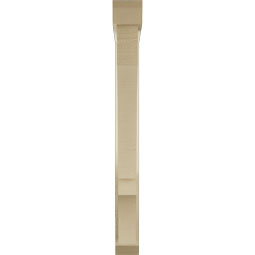 Ekena Millwork - BKTUR0352X26X34BOA06RCPR - Timberthane Faux Wood Balboa Style Bracket w/ Offset Brace, Slat Ends, 3 1/2"W x 26"D x 34"H, Primed Tan
