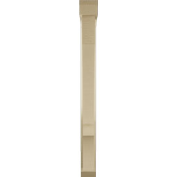 Ekena Millwork - BKTUR0352X26X38BOA06RCPR - Timberthane Faux Wood Balboa Style Bracket w/ Offset Brace, Slat Ends, 3 1/2"W x 26"D x 38"H, Primed Tan
