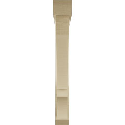 Ekena Millwork - BKTUR0352X28X28BOA06RCPR - Timberthane Faux Wood Balboa Style Bracket w/ Offset Brace, Slat Ends, 3 1/2"W x 28"D x 28"H, Primed Tan