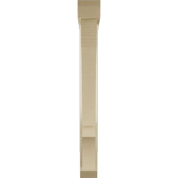 Ekena Millwork - BKTUR0352X28X32BOA06RCPR - Timberthane Faux Wood Balboa Style Bracket w/ Offset Brace, Slat Ends, 3 1/2"W x 28"D x 32"H, Primed Tan