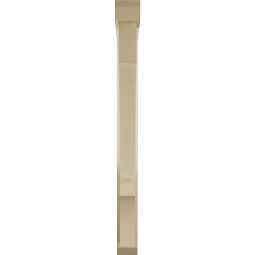Ekena Millwork - BKTUR0352X28X40BOA06RCPR - Timberthane Faux Wood Balboa Style Bracket w/ Offset Brace, Slat Ends, 3 1/2"W x 28"D x 40"H, Primed Tan