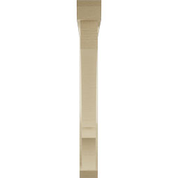 Ekena Millwork - BKTUR0352X30X30BOA06RCPR - Timberthane Faux Wood Balboa Style Bracket w/ Offset Brace, Slat Ends, 3 1/2"W x 30"D x 30"H, Primed Tan