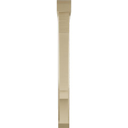 Ekena Millwork - BKTUR0352X30X36BOA06RCPR - Timberthane Faux Wood Balboa Style Bracket w/ Offset Brace, Slat Ends, 3 1/2"W x 30"D x 36"H, Primed Tan