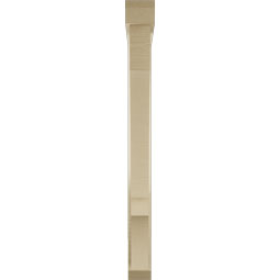 Ekena Millwork - BKTUR0352X30X38BOA06RCPR - Timberthane Faux Wood Balboa Style Bracket w/ Offset Brace, Slat Ends, 3 1/2"W x 30"D x 38"H, Primed Tan