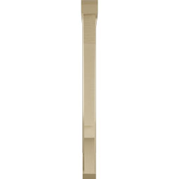 Ekena Millwork - BKTUR0352X30X42BOA06RCPR - Timberthane Faux Wood Balboa Style Bracket w/ Offset Brace, Slat Ends, 3 1/2"W x 30"D x 42"H, Primed Tan