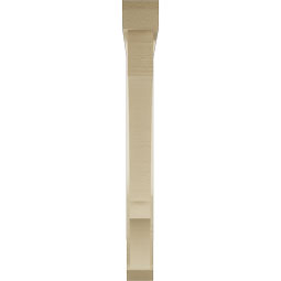 Ekena Millwork - BKTUR0352X32X32BOA06RCPR - Timberthane Faux Wood Balboa Style Bracket w/ Offset Brace, Slat Ends, 3 1/2"W x 32"D x 32"H, Primed Tan